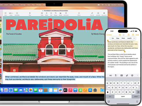 iPhone Mirroring app, with iPhone screen shown on MacBook Air screen